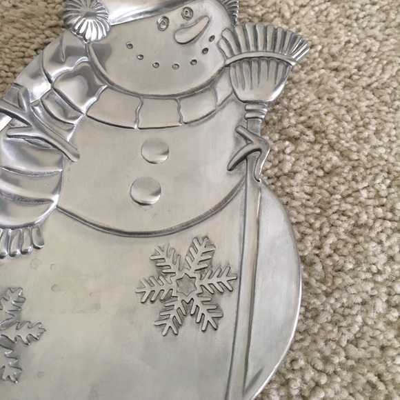Matt Silver Festive Holiday Winter Snowman Trinket Dish - Picture 5 of 9